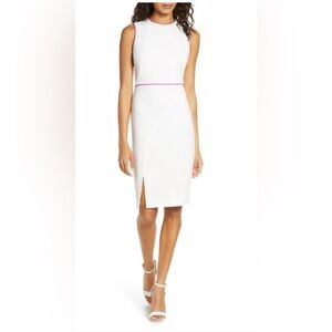 Black Halo Puma Sheath Dress with Pink Trim sz10